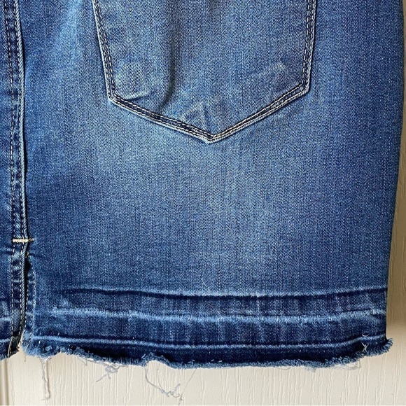 KANCAN Distressed Raw Hem Denim Mini Jean Skirt Size 29 - Picture 4 of 10